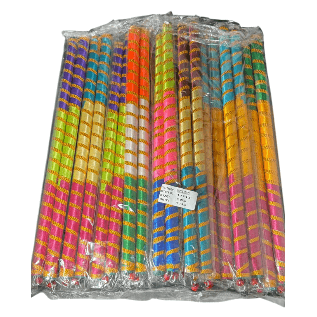Tiranga Design Satin Dandiya Sticks - 1 Pair, image size:1080x1080